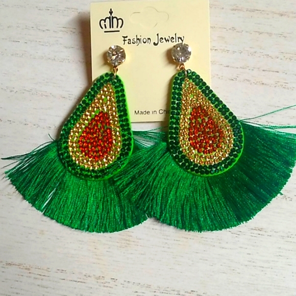 😻 3 For $15 Fun Sparkly Avocado Fringe Tassels - Picture 1 of 3